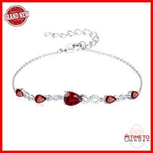 Sterling Silver Infinity Teardrop Charm Bracelet Adjustable Fine Jewelry